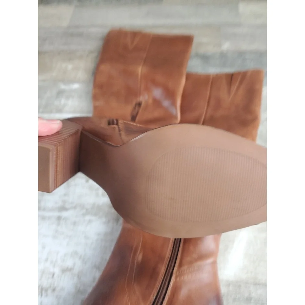 Diba‎ True Do Knee High Boots Womens Sz 8.5 Brown Leather Tall Bootie